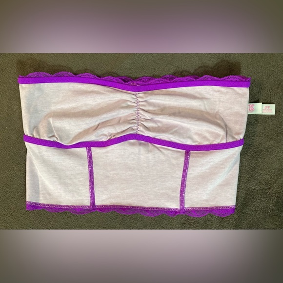 PINK Victoria’s Secret Purple Lace Bandeau Size Small. IridescentRhinestone NWOT - Picture 6 of 8